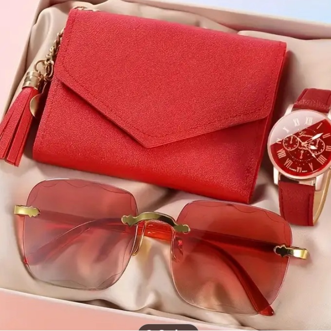 Stylish Red Accessory Set
